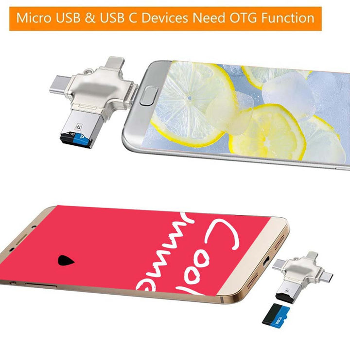 4 in 1 Multifunctional Micro-SD/TF Memory Card Reader for Android iPhone PC freeshipping - Etreasurs