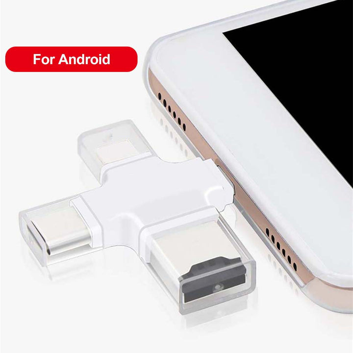 4 in 1 Multifunctional Micro-SD/TF Memory Card Reader for Android iPhone PC freeshipping - Etreasurs