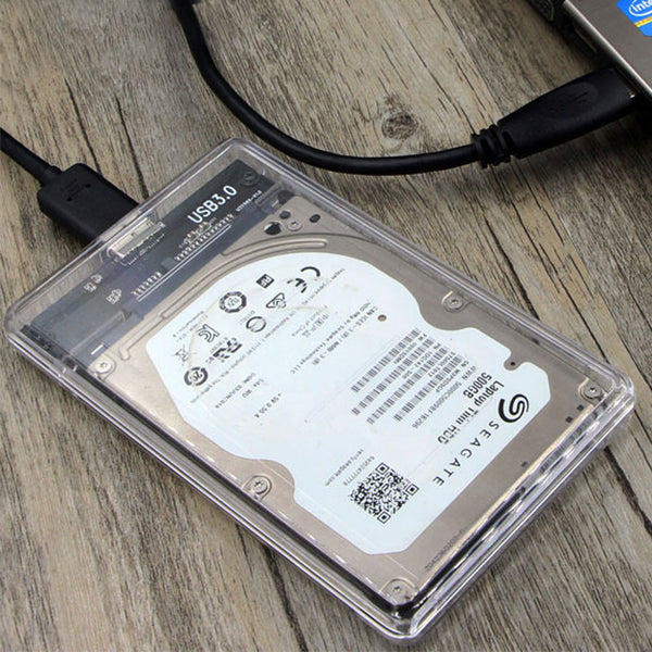 Transparent 2.5 Inch SATA to USB3.0 Mobile HDD SSD Case Box External Enclosure freeshipping - Etreasurs