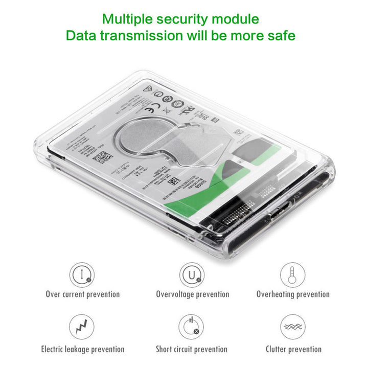 Transparent 2.5 Inch SATA to USB3.0 Mobile HDD SSD Case Box External Enclosure freeshipping - Etreasurs