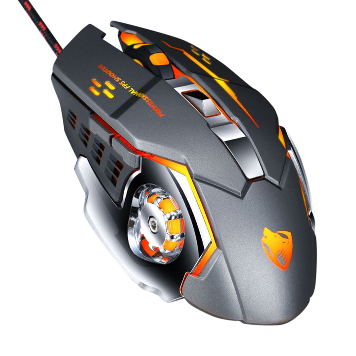 V6 7 Breathing Light Macro Programming 6-Key Adjustable 3200DPI Gaming USB Mouse freeshipping - Etreasurs