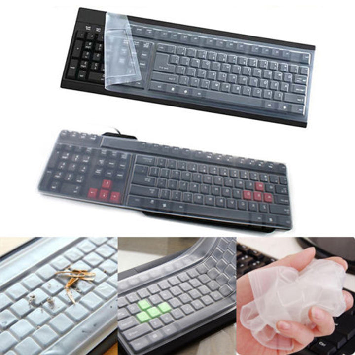 Universal Silicone Desktop Computer Keyboard Cover Skin Protector Film Cover freeshipping - Etreasurs