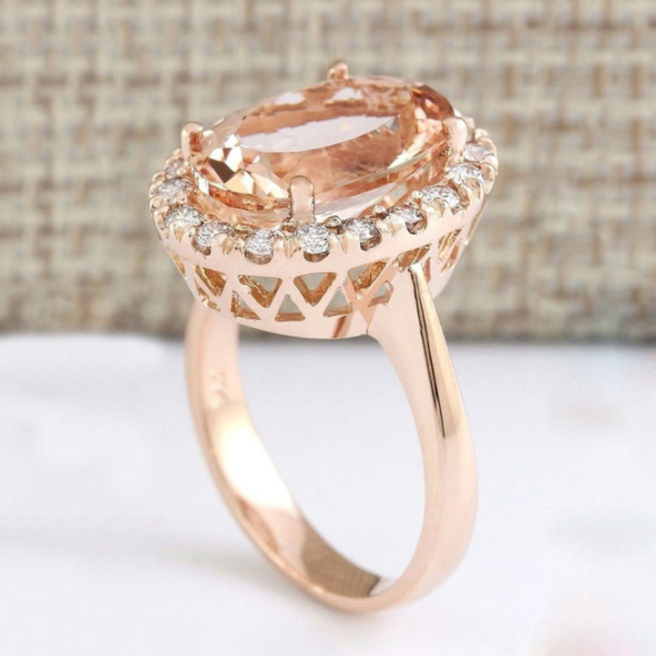 Valentine's Day Gift Oval Artificial Topaz Rhinestone Women Finger Ring Jewelry freeshipping - Etreasurs