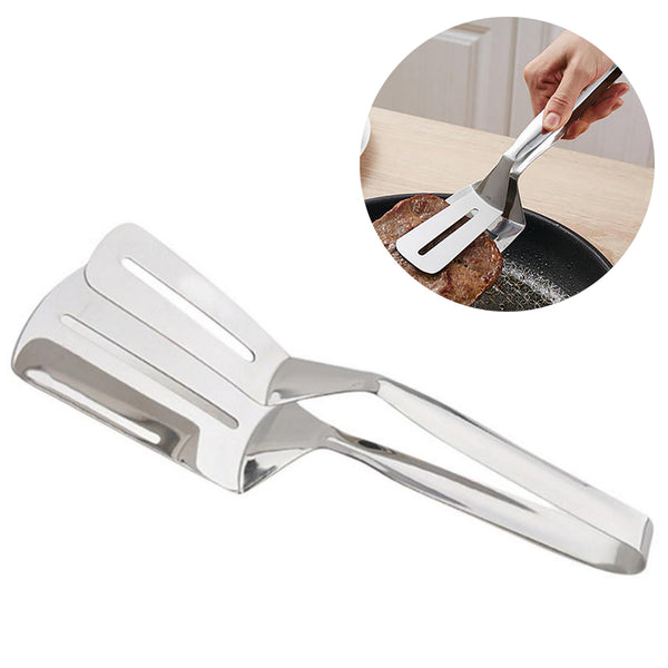 Stainless Steel Food Tong Shovel Spatula Bread Meat Vegetable Clamp BBQ Clip freeshipping - Etreasurs