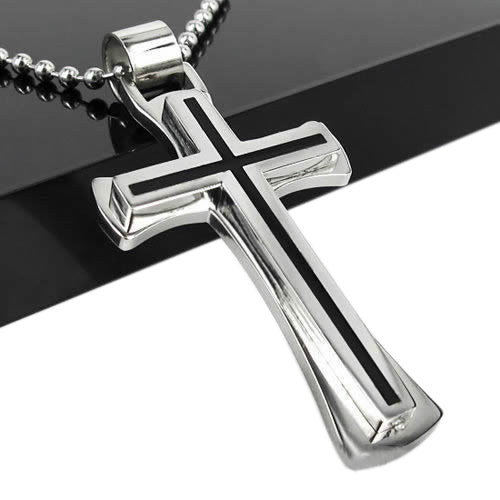 Men Cool Stainless Steel Cross Pendant Chain Necklace Valentine's Day Gift freeshipping - Etreasurs