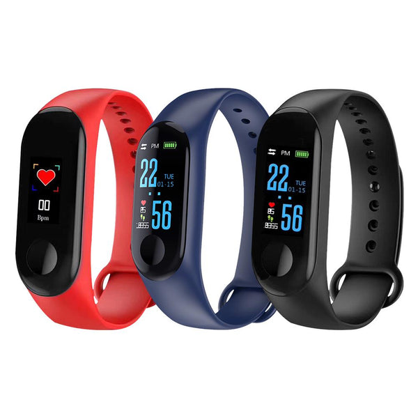 M3 Color Screen Smart Bracelet Motion Heart Rate Blood Pressure Monitoring Sleep Monitoring Waterproof Information Push freeshipping - Etreasurs