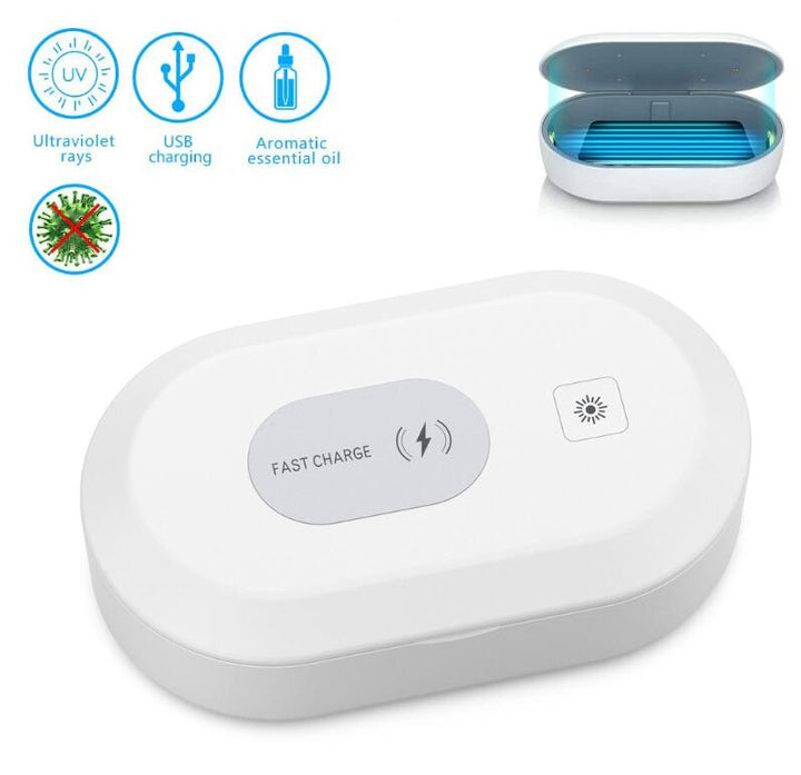 UV Light Phone Sterilizer Box 15W Mobile Phone Wireless Charging Cleaner Sterilizer Multi-function Ultraviolet Disinfection Box freeshipping - Etreasurs