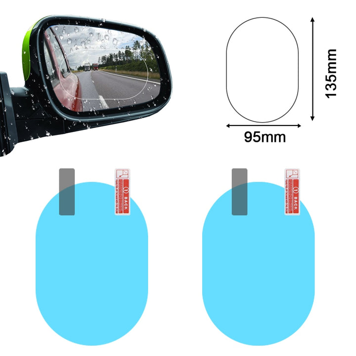 2PCS Car Mirror Window Clear Film Anti Dazzle Car Rearview Mirror Protective Film Waterproof Rainproof Anti Fog Car Sticker freeshipping - Etreasurs