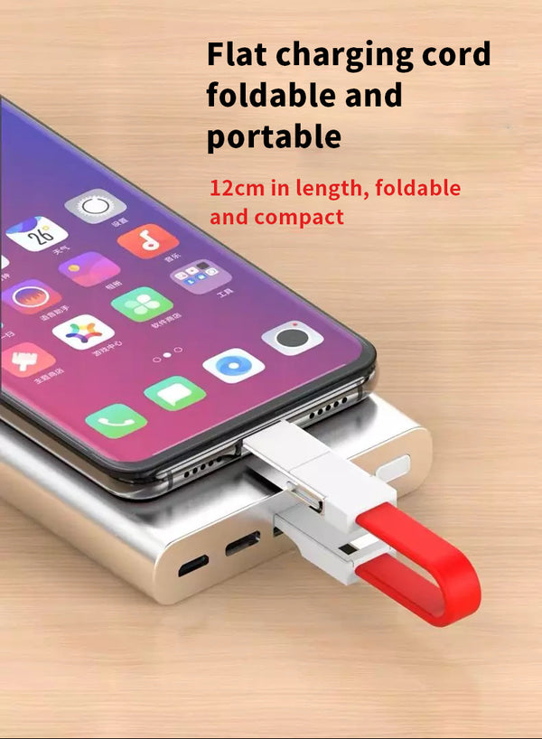 Mini 4 in 1 Fast Charging Cable with Keychain USB 3.0 to Type C Micro usb and 8 pin Data Cable for iPhone freeshipping - Etreasurs