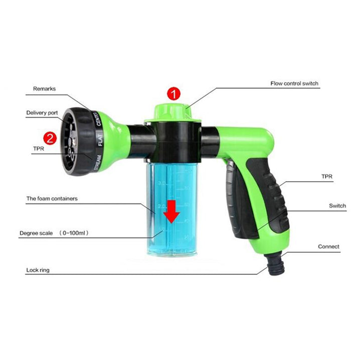 Hose Watering Gun Sprayer Car Cleaning Foam Spray Garden Watering Tools freeshipping - Etreasurs