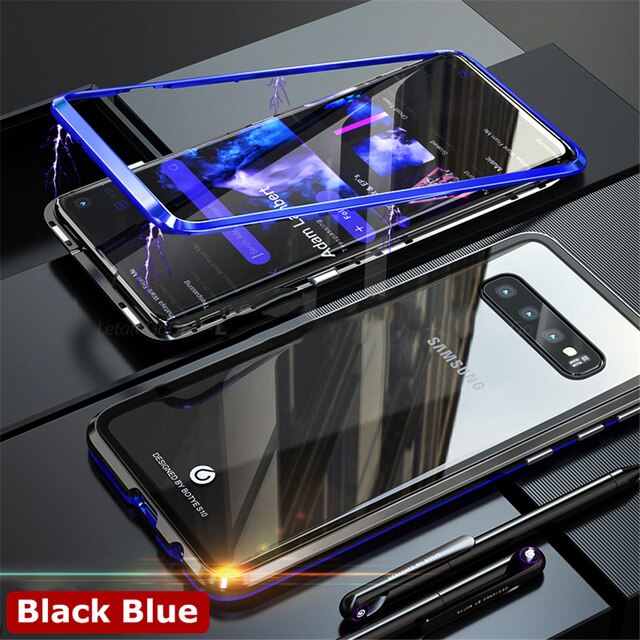 Full body Magnetic Tempered Glass Case for Samsung Note 10 S10 S9 Plus Note 9 Case Metal Bumper Shockproof Protective Shell freeshipping - Etreasurs