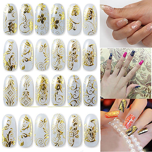 1 Sheet Nail Art Stickers Stamping DIY 3D Decoration 108Pcs Flower Decals freeshipping - Etreasurs