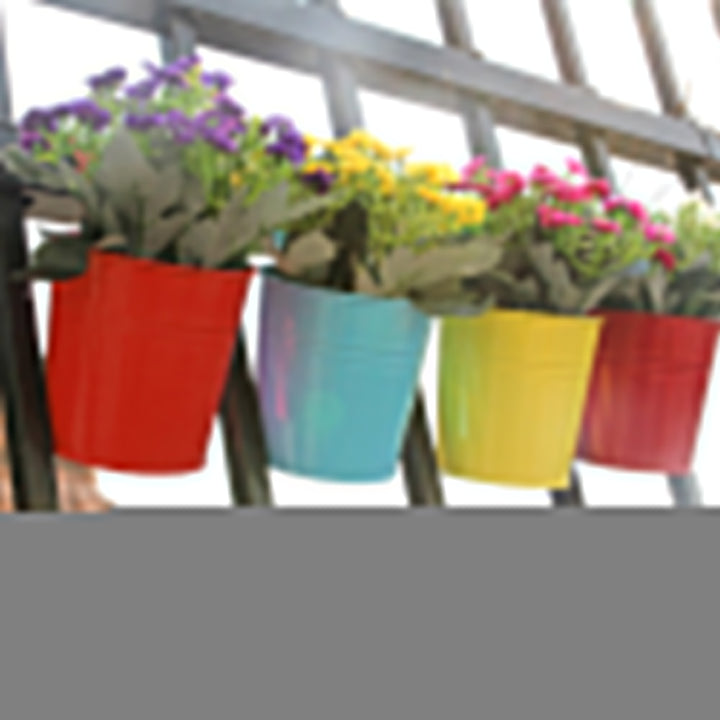 Metal Iron Hanging Flower Pot Container Home Balcony Garden Planter Barrel Decor freeshipping - Etreasurs