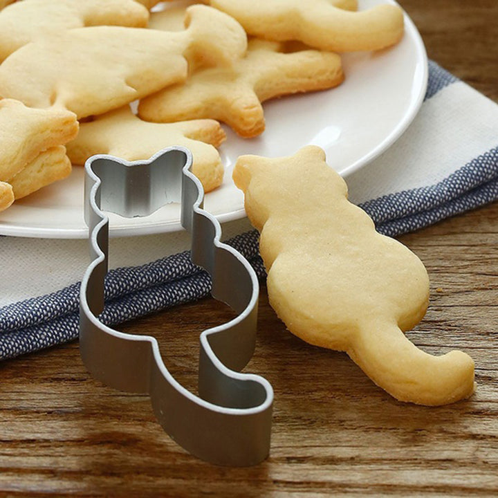 Cute Cat Shape Stainless Steel Baking Cake Mould Chocolate Cookies Cutter Mold freeshipping - Etreasurs
