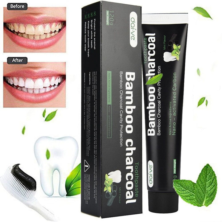 120g Whitening Toothpaste Bamboo Charcoal Teeth Care Black Removes Stains freeshipping - Etreasurs