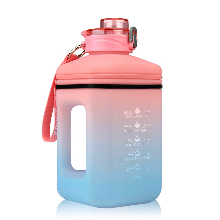 2.2L Water Bottle Heat-Resistant Drop-Resistant Frosted Gradient Sports Fitness Space Cup Water Bottle Bucket freeshipping - Etreasurs