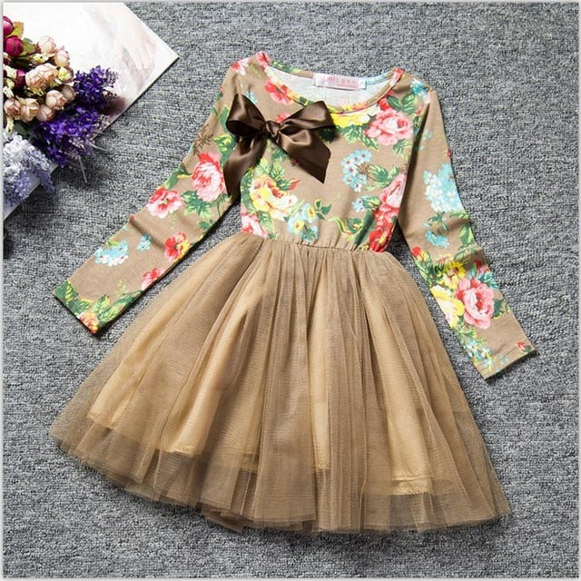 3 4 5 6 7 8 Years Flower Girl Birthday Dress Wedding Kid's Party Costume Children Girls Clothes Princess Baby Colorful Clothing freeshipping - Etreasurs