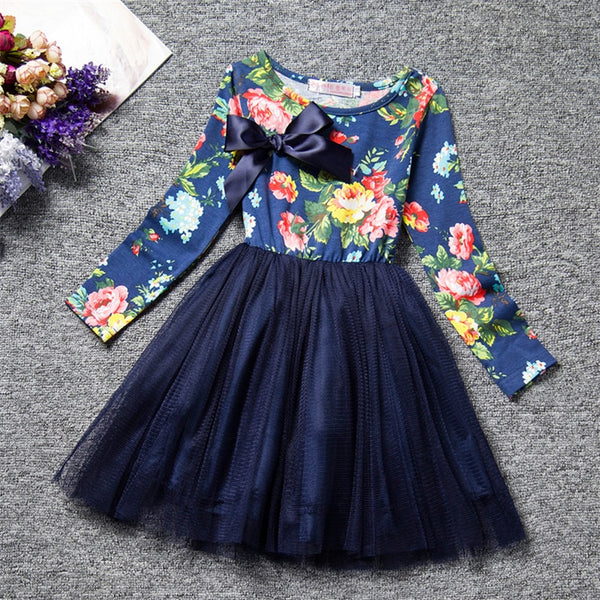 3 4 5 6 7 8 Years Flower Girl Birthday Dress Wedding Kid's Party Costume Children Girls Clothes Princess Baby Colorful Clothing freeshipping - Etreasurs