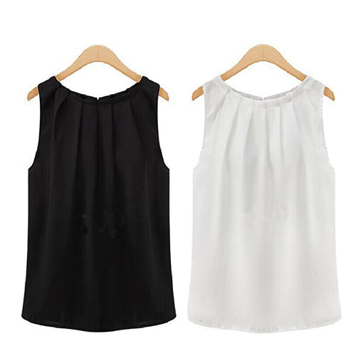 Women Fashion Sexy Summer Casual Chiffon Vest Tank Top Sleeveless T-shirt freeshipping - Etreasurs