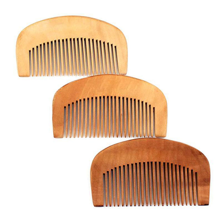Natural Peach Wood Hair Health Care Comb Close Teeth Anti-Static Beard Comb freeshipping - Etreasurs