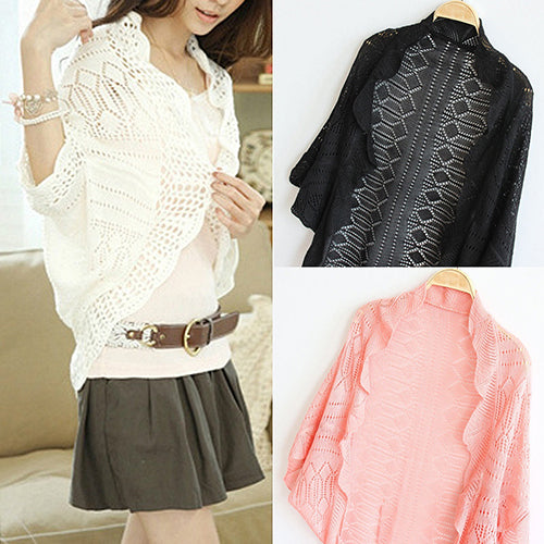 Women Fashion Crochet Kimono Hollow Knit Tops Knitwear Coat Outwear Cardigan freeshipping - Etreasurs