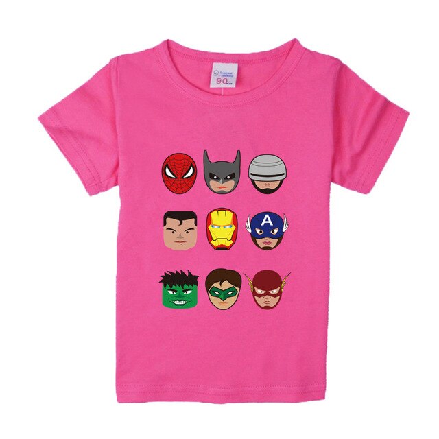 Kids Boys T Shirts Marvel Iron Man Spiderman Batman Superhero Print Children Summer Cotton Shorts Baby Boys Girls tops T shirt freeshipping - Etreasurs