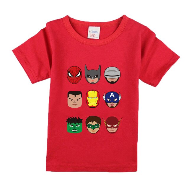 Kids Boys T Shirts Marvel Iron Man Spiderman Batman Superhero Print Children Summer Cotton Shorts Baby Boys Girls tops T shirt freeshipping - Etreasurs