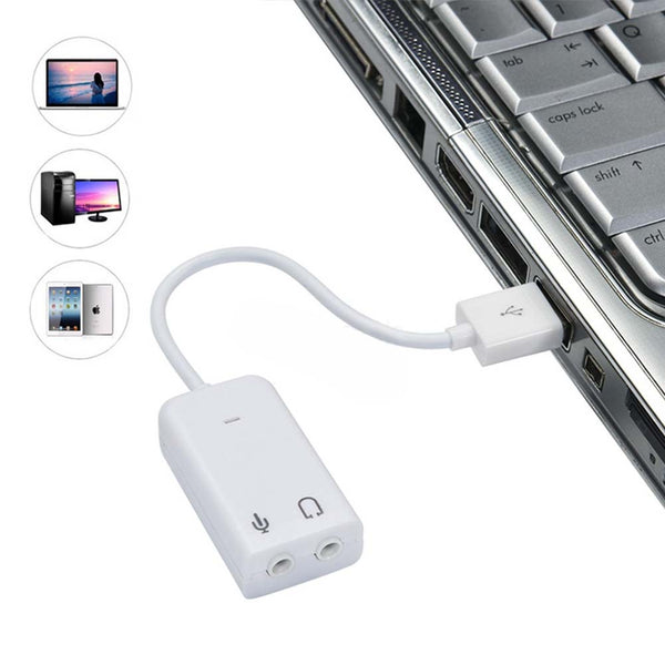 Portable 3D Virtual Network Audio Song Sound Card Adapter USB Channel with Cable freeshipping - Etreasurs