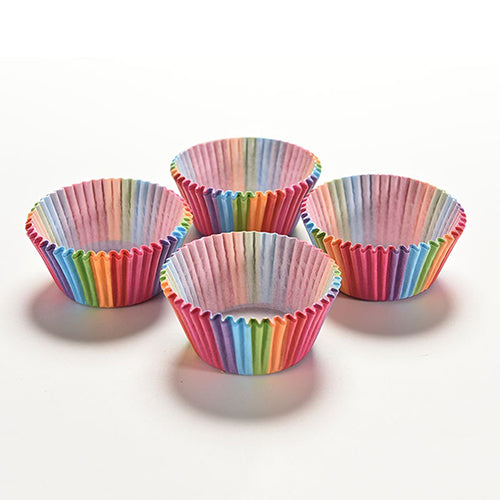 100Pcs Colorful Rainbow Paper Baking Cupcake Cake Liner Muffin Molds Tool freeshipping - Etreasurs