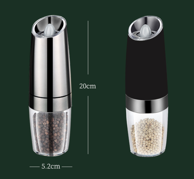 Homgeek Salt Pepper Mills Portable Automatic Electric Gravity Pepper Grinder Electric Pepper Grinder Kitchen Cooking BBQ Tools freeshipping - Etreasurs