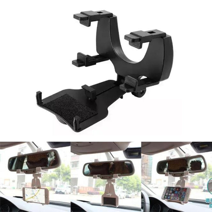 Car Rearview Mirror Smartphone GPS Clamp Bracket Mount Holder Stand Cradle freeshipping - Etreasurs