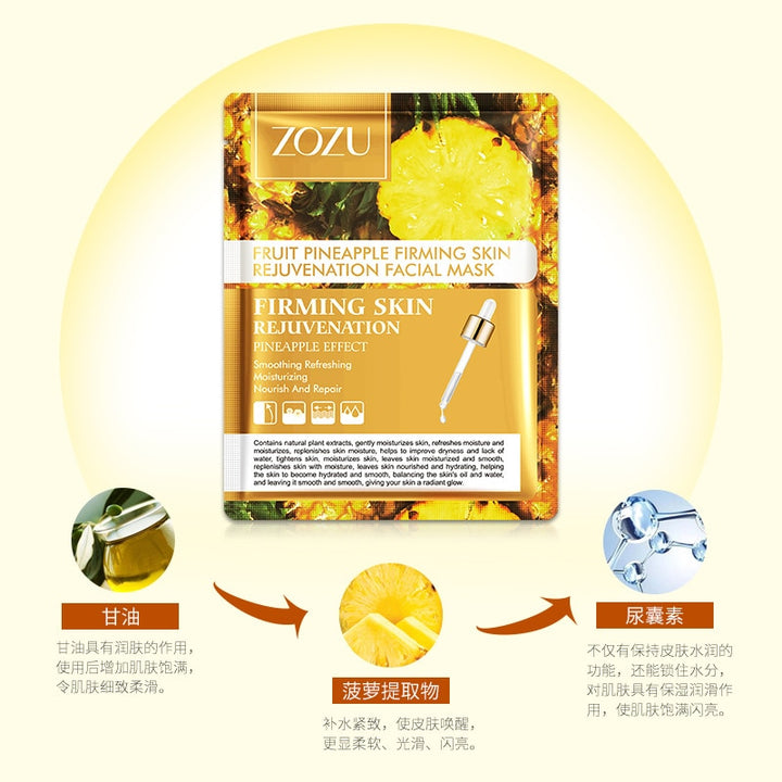 ZOZU Fruit Mask Mangosteen Mango Dragon Fruit Pineapple Sheet Mask Skin Care Korean Facial Mask Anti-Aging Oil-control freeshipping - Etreasurs