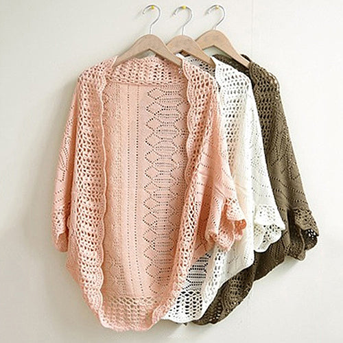 Women Fashion Crochet Kimono Hollow Knit Tops Knitwear Coat Outwear Cardigan freeshipping - Etreasurs