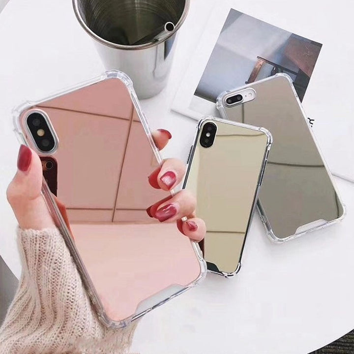 Drop Resistant Mirror Phone Case For iphone XS MAX XR X 7 8 6s 6 plus Protective Soft TPU Cover For Samsung Note 9 8 S8 S9 Plus freeshipping - Etreasurs