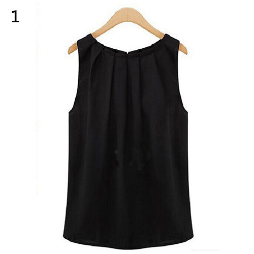 Women Fashion Sexy Summer Casual Chiffon Vest Tank Top Sleeveless T-shirt freeshipping - Etreasurs