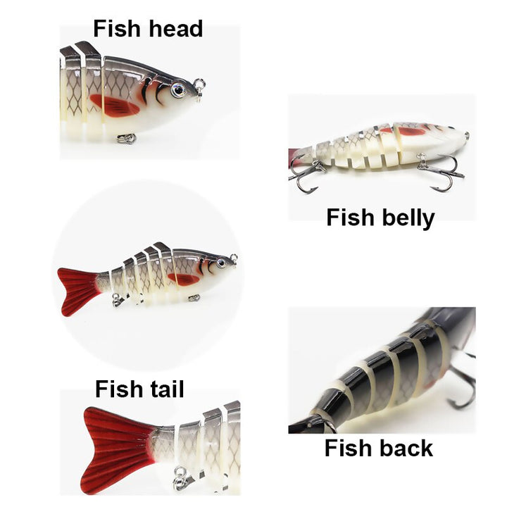 Multi Jointed Fishing Lure Sinking Artificial Wobbler Bait Hard Bait Swimbait 10cm/15.7g Fishing Tackle 7 Sections Crankbait freeshipping - Etreasurs