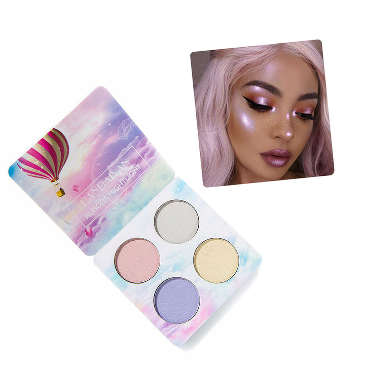 4Color Highlighter Palette Face Contour Powder Makeup Shimmer Eyeshadow Cosmetic freeshipping - Etreasurs