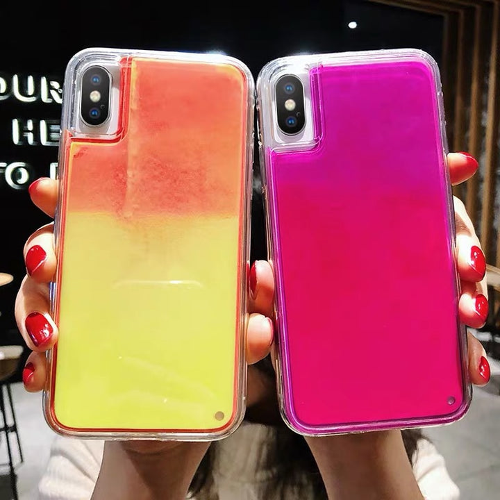New Fashion Noctilucent Dynamic Liquid Quicksand For iPhone 6 6S 7 8 Plus X XR XS Max Phone Cases Trend Luminous Case freeshipping - Etreasurs