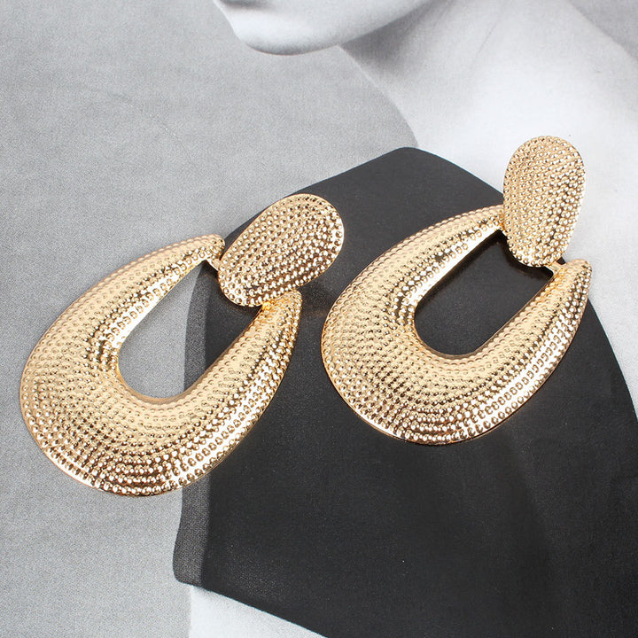 Fashion Alloy Earrings Women Personality Exaggerated Texture Geometric Drop Earrings freeshipping - Etreasurs