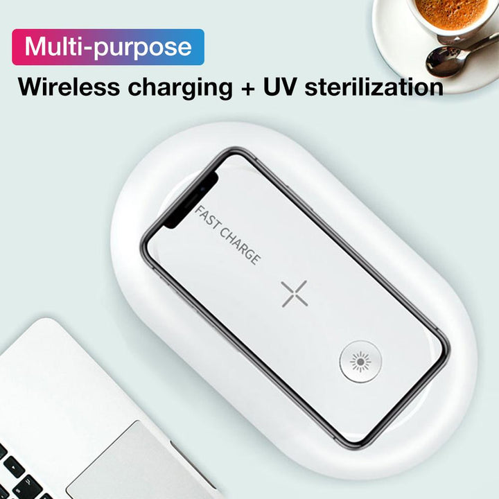 UV Light Phone Sterilizer Box 15W Mobile Phone Wireless Charging Cleaner Sterilizer Multi-function Ultraviolet Disinfection Box freeshipping - Etreasurs