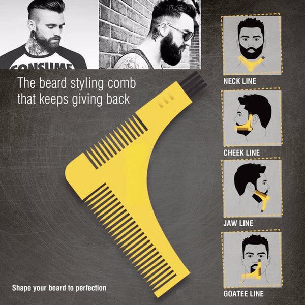 Double-edged Beard Trim Shaping Styling Man Gentleman Hair Clipper Model Comb freeshipping - Etreasurs