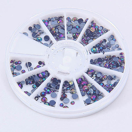 300Pcs/Wheel Mixed 2 Size 3D Glitter Crystal Rhinestone Nail Art Tip Decoration freeshipping - Etreasurs