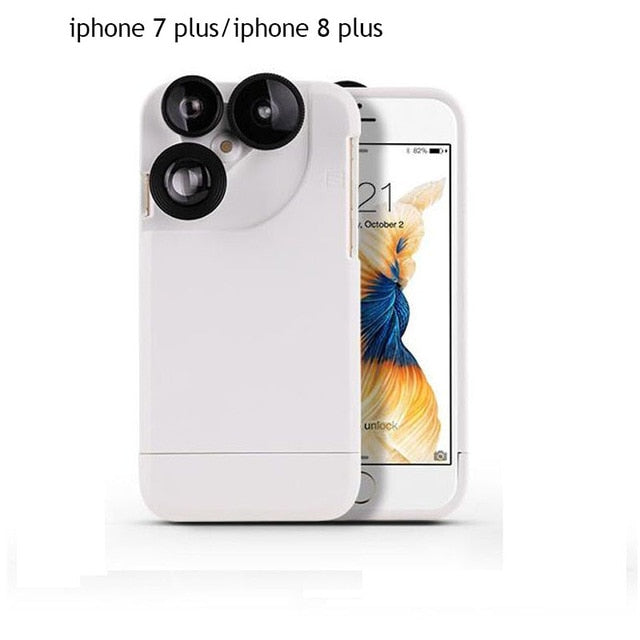 4 In 1 Telescope lense Mobile Phone Case for Iphone x 8plus 7 plus 6 plus 8 7 6s Camera lenses Outdoor Hunting freeshipping - Etreasurs