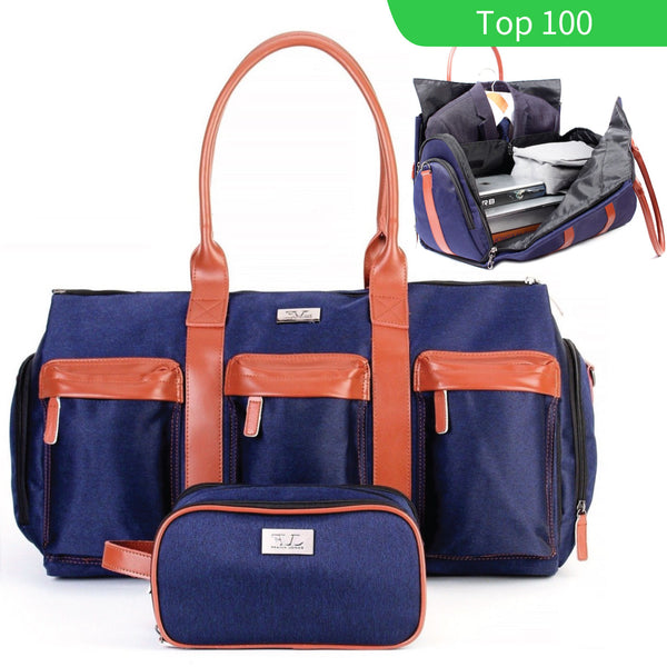 Travel Bags Waterproof Men's Leather Overnight Bags Hand Luggage Men Male Weekend Bag freeshipping - Etreasurs