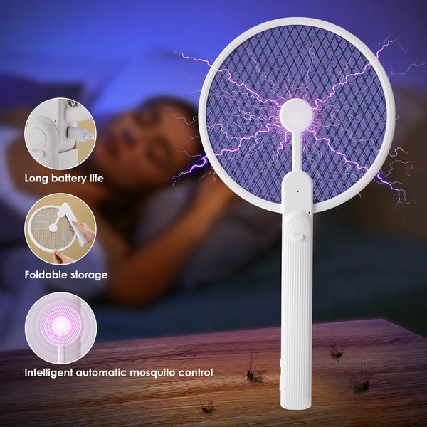 USB Electric Mosquito Swatter 2-In-1 Mosquito Killing Lamp Household Folding Mosquito Repellent Rechargeable Mosquito Repellent Light