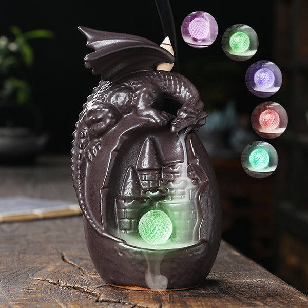 European Style Ceramic Pterosaur Back Flow Incense Burner Dragon Back Flow Aromatherapy Stove Home Decoration