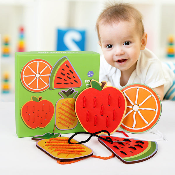 Cartoon Large Animal Fruit Threading Board Children's Early Education Exercise Baby's Fingers Flexible Concentration Educational Toys