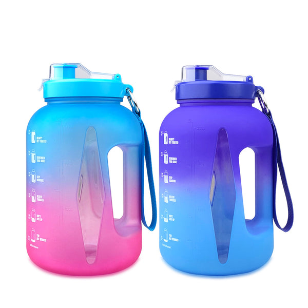 2.2L Sports Bottle PETG Frosted Gradient Fitness Outdoor Scale Space Cup Water Bottle freeshipping - Etreasurs