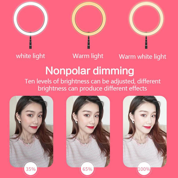 Foldable LED Ring Light Dimmable Selfie USB Ring Video Light with 1.68m Stand For Video Youtube Tiktok Makeup Flash freeshipping - Etreasurs