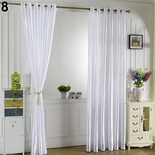 Through Rod/Perforated Pure Color Window Panel Drape Door Room Blackout Curtain freeshipping - Etreasurs